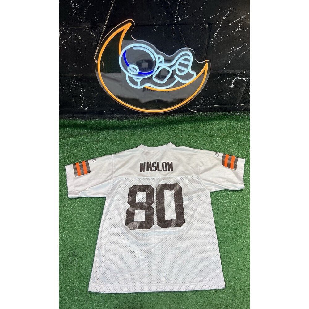 Reebok Cleveland Browns Kellen Winslow‎ White Jersey Youth LG #80 NFL Authentic